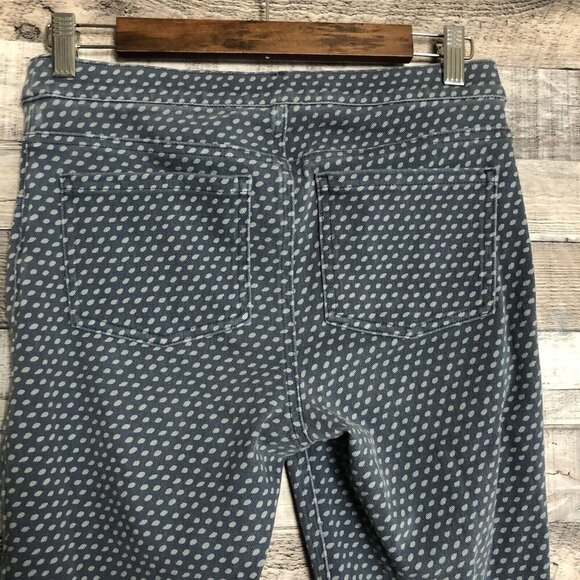 SPANX Pull On Pant Jeggings Mid Rise Medium Blue Denim Polka Dot Stretch - Picture 4 of 12